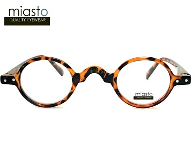 (2 PAIRS/ 2 COLORS) MIASTO MINI OVAL ROUND READING GLASSES +1.25 (EXTRA SMALL)