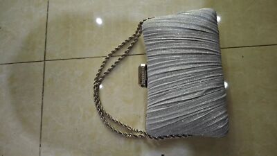 Women Premium Small Metallic Glitter Sequin Clutch Evening Handbag Gold Bag us