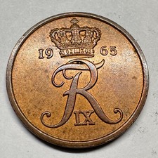 1965 Denmark 5 Ore - Beautiful Coin - #A-057-B