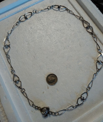 Artisan Crafted Sterling Silver 925 Fancy Link Necklace 20'' Heart Box Clasp