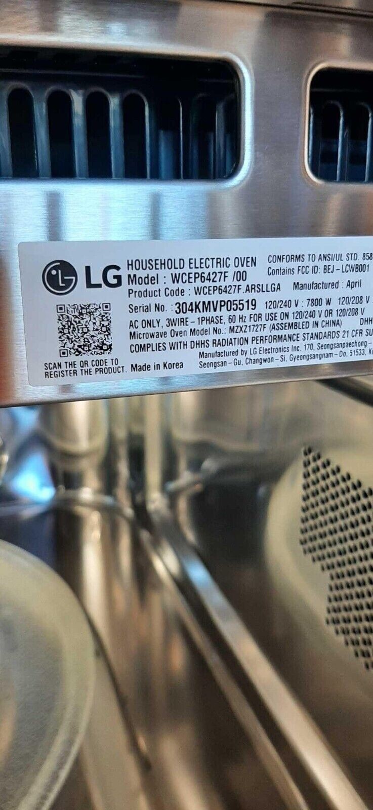 LG LWC3063ST 1.7/4.7 cu. ft Smart Double Wall Oven and Microwave