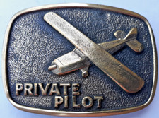 1971 Private Pilot belt buckle solid brass by BTS 3.25" long