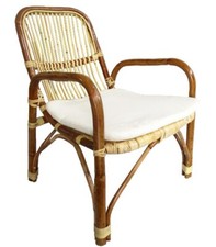 poltrona vimini rattan per interno ed esterno con cuscino comoda e robusta