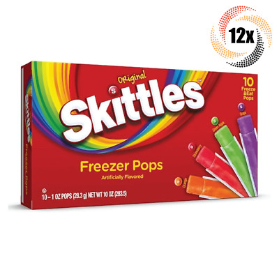 12x Packs Skittles Assorted Flavor Freezer Pops | 10 Pops Per Pack  | 1oz