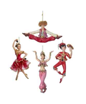 Set of 4 Nutcracker Suite International Dancer Ornaments C7171   w