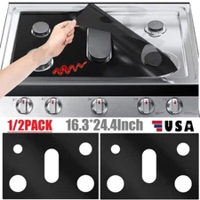 2Pcs Kitchen Gas Range Stove Top Burner Cover Guard Protector Reusable Non-stick