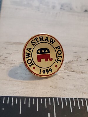 1999 Iowa Straw Poll pin Republican Elephant C7