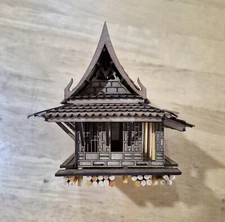 Spirit wood Thai house small model handcraft home decor traditional antique gift