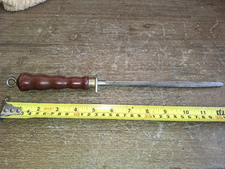 Vintage Butchers Steel. kitchen food meat tools workshop bbq house old.