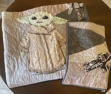Disney POTTERY BARN KIDS Star Wars The Mandalorian Quilt Twin w/ Standard Sham