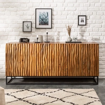 Massives Sideboard AMAZONAS 160cm Mangoholz natürliches Design Kommode Anrichte - Bild 1 von 4