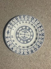 Vintage Adam's Transferware Clock Plate: Blue and White Collectible, 8" -