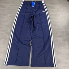 Adidas Firebird Track Pants donna medio sciolto indaco blu navy gamba larga NUOVO