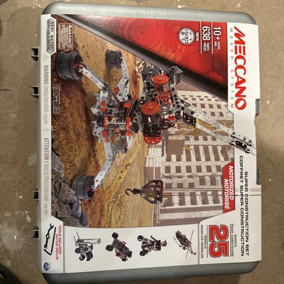 Meccano Super Construction Set, 25 Motorized Model Building Set, 638 Pieces