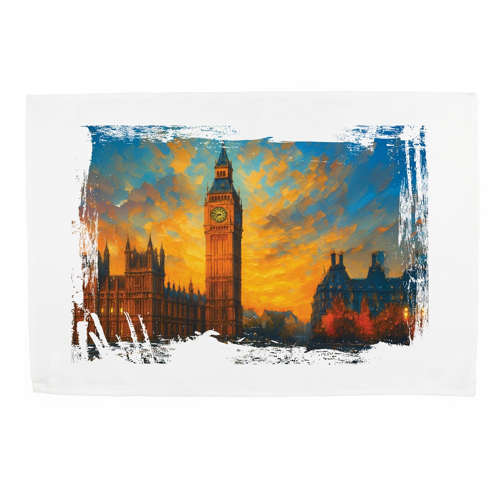 Big Ben Tea Towel - Cotton Kitchen Dish Towel Drying Cloth, 67cm x 45cm