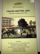 Newmarket Craven Meeting First Day Horse Racing Card 2002 16 April 2002