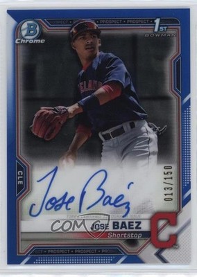 2021 Bowman Chrome Prospect Blue Refractor 13/150 Jose Baez #CPA-JB Auto 12ks
