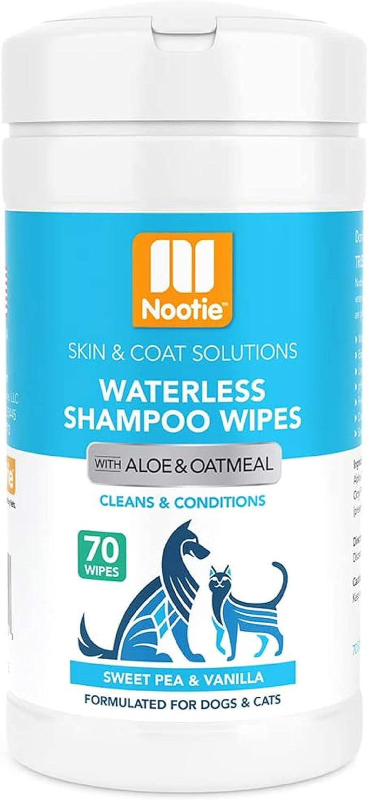 Wipes For Dogs & Cats (70 Wipes, Sweet Pea & Vanilla)