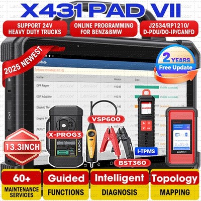 LAUNCH X431 PAD VII ELITE PAD 7 PRO Diagnostic Scanner Key Programming Coding