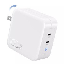 Fast Charging USB-C 100W 2 Ports GaN PD For MacBook Pro/Air Galaxy Wall Charger