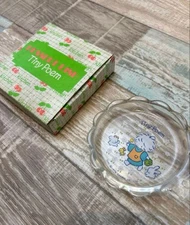 Sanrio Tiny Poem Kazenoko Sacchan Glass Tray 1976 Vintage Rare New Boxed