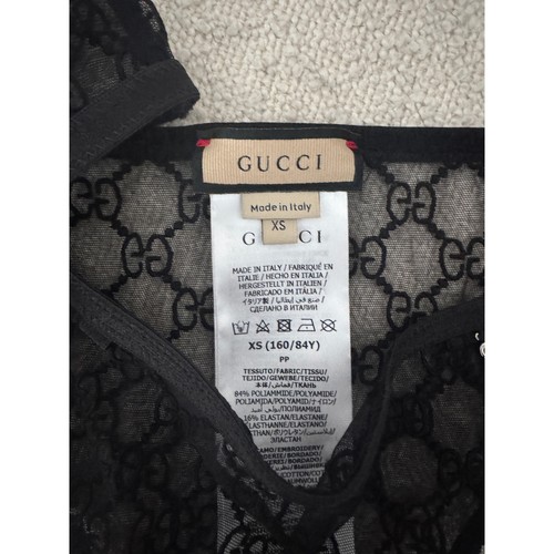 GUCCI Gg Star Set Lingerie in Tulle Nero Taglia XS Nuovo con etichette - Foto 3 di 5