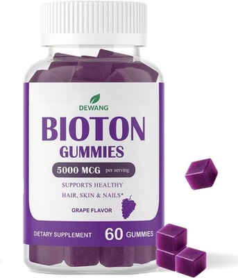 DEWANG Biotin Gummies 5000mcg   Hair, Skin & Nails Support with Zinc & Vitamin C