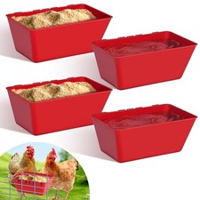 4 Pack Chicken Feeder Waterer Cups 2.5 Quart Hanging Chicken Waterer Trough Cage