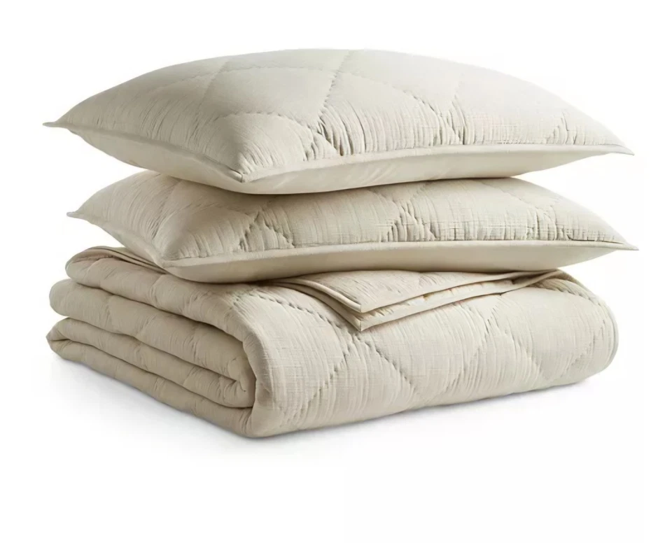 Hotel Collection Dobby Diamond 3-Pc. Coverlet Set, Full/Queen - Natural COTTON - Image 4 of 4