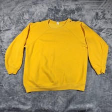 VINTAGE 70s Russell Southern Athletic Sweatshirt Men's Medium Yellow Made in USA