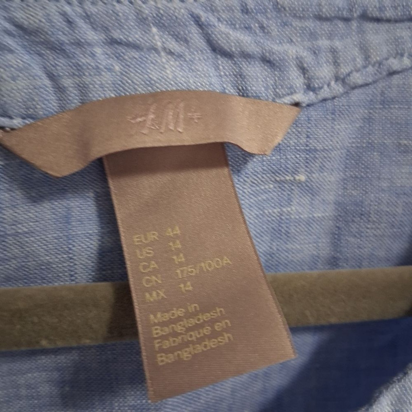 H&M 100% Linen Oversized Boxy Beachy Coastal Grandma Tunic Size 14 XL