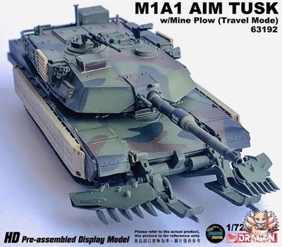 1/72 M1A1 Abrams AIM TUSK Minenpflug Transportmodus Druckguss Neo Dragon...