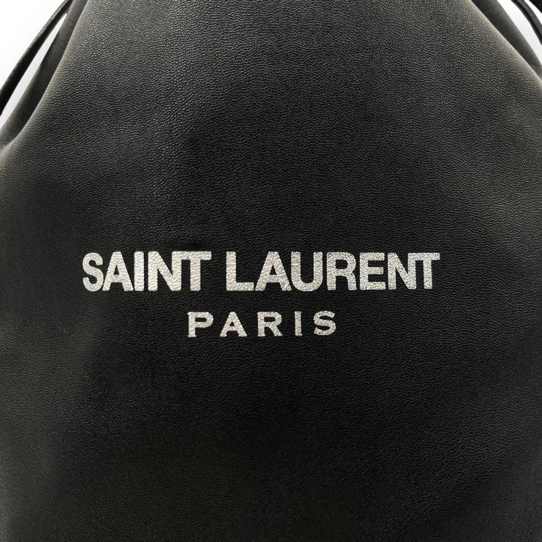 Borsa a secchiello Saint Laurent Teddy nera in pelle catena tracolla unisex ottima