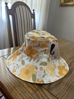 Billabong Time To Shine Floral Print Sun Style Wide Brim Bucket Hat 1SZ NWT!