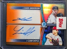 2025 Bowman Draft Liam Doyle Kade Anderson Bowman Draft Dual Auto Orange /25