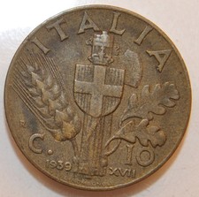 1939 Italy 10 Centesimi