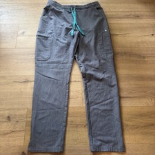 FIGS Yola Skinny Scrub Pants Medium Gray Cargo Healthcare Workwear