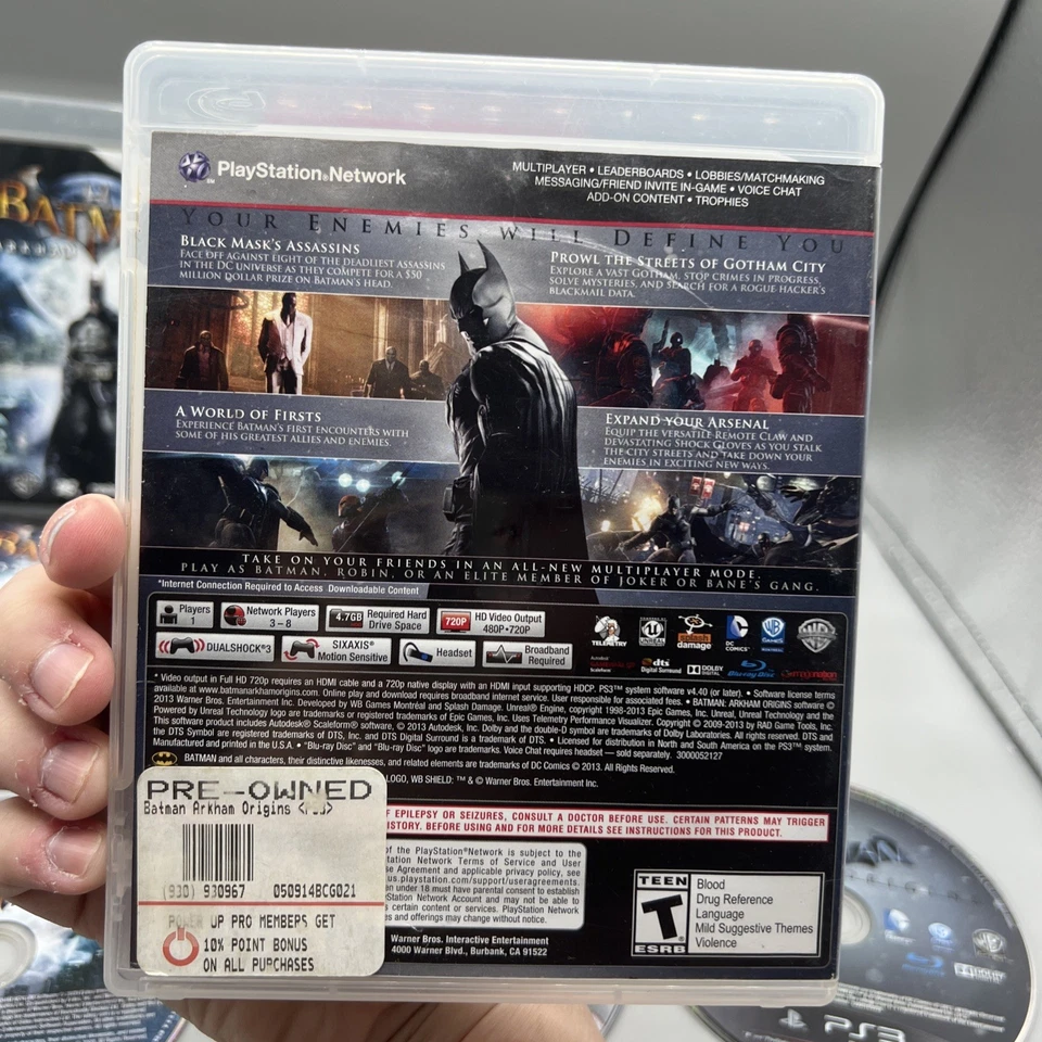 Batman PS3 Game Lot Of 3 Arkham City, Origins, Asylum, Playstation 3 Cib Bundle - Image 4 of 4