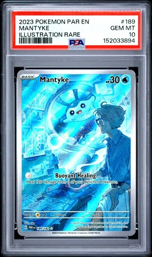 2023 POKEMON PAR EN-PARADOX RIFT ILLUSTRATION RARE #189 MANTYKE PSA 10