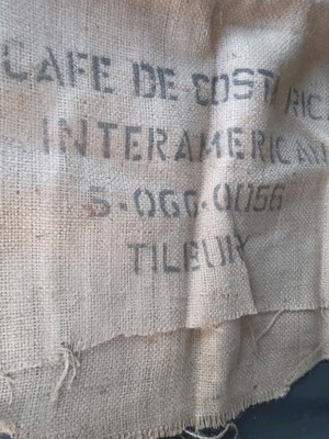 GROSSER VINTAGE JUTE HESSISCHER KAFFEESACK TASCHE COSTA RICO