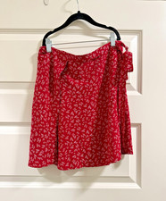 John Galt Brandy Melville Burgundy Floral Wrap Mini Skirt MD112-Z129 One Size