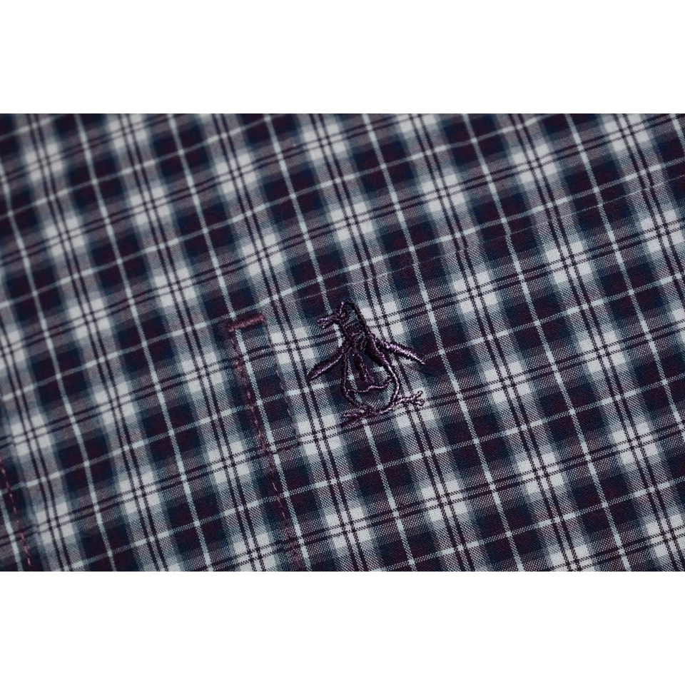 Camisa de Vestir Original Penguin Munsingwear Hombres Talla Grande Heritage Calce Ajustado Azul Foto 3 de 4