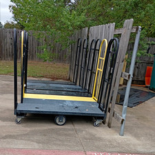 Heavy Duty Flatbed Platform Cart, Side Rail Handles, Metal Frame Wheels. ONLY 2