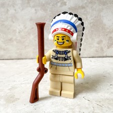 LEGO Western Guerriero Pellerossa Indiano Capo Villaggio Far West Minifigure