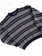 Vintage IZOD Cotton Sweater Men  s XL Knit 90s Grandpa Multicolor Preppy Striped