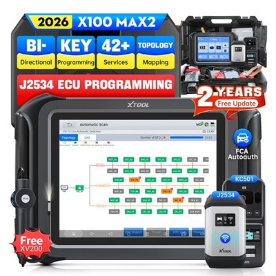 2026 XTOOL X100MAX2 Profi Diagnosegerät+J2534+KC501+XV200 Schlüsselprogrammierer