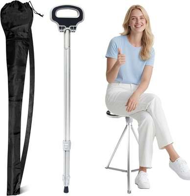 #ad Cane with Seat Portable Walking Stick Folding Chair Lightweight Aluminum Mobi... $115.99