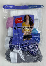New 5 Hanes Womens Tagless Boyshorts Multi Color Underwear 8 XL
