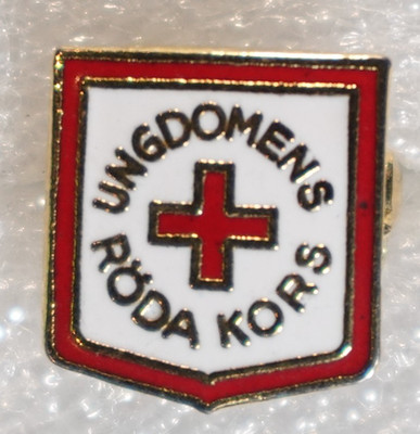 Vintage Swedish Youth Red Cross Pin Ungdomens Röda Kors Badge