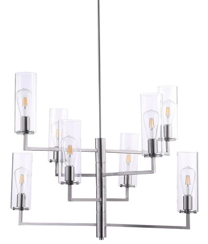 Minka Lavery 4048 Acacia 8 Light 34"W Two Tier Vantage Abstract - Nickel - Picture 1 of 2